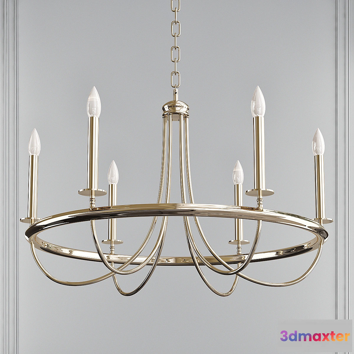 1466068 - 6 - Light Candle Style Classic Traditional Chandelier 3D Max