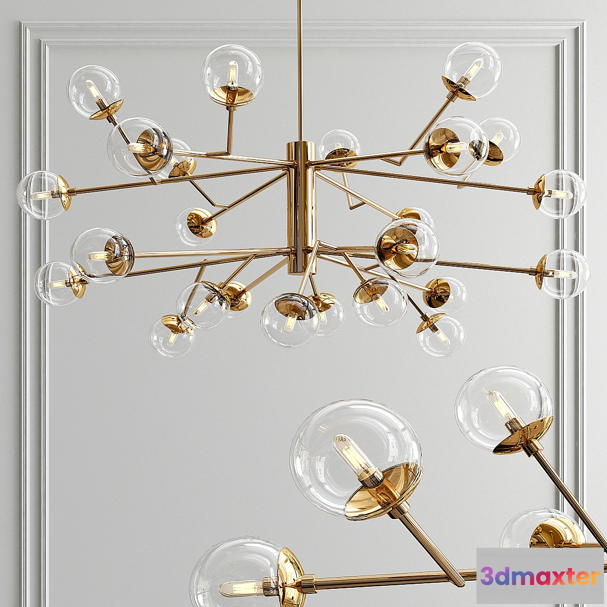 1466842 - Dallas Two Tiered Chandelier 3D Max