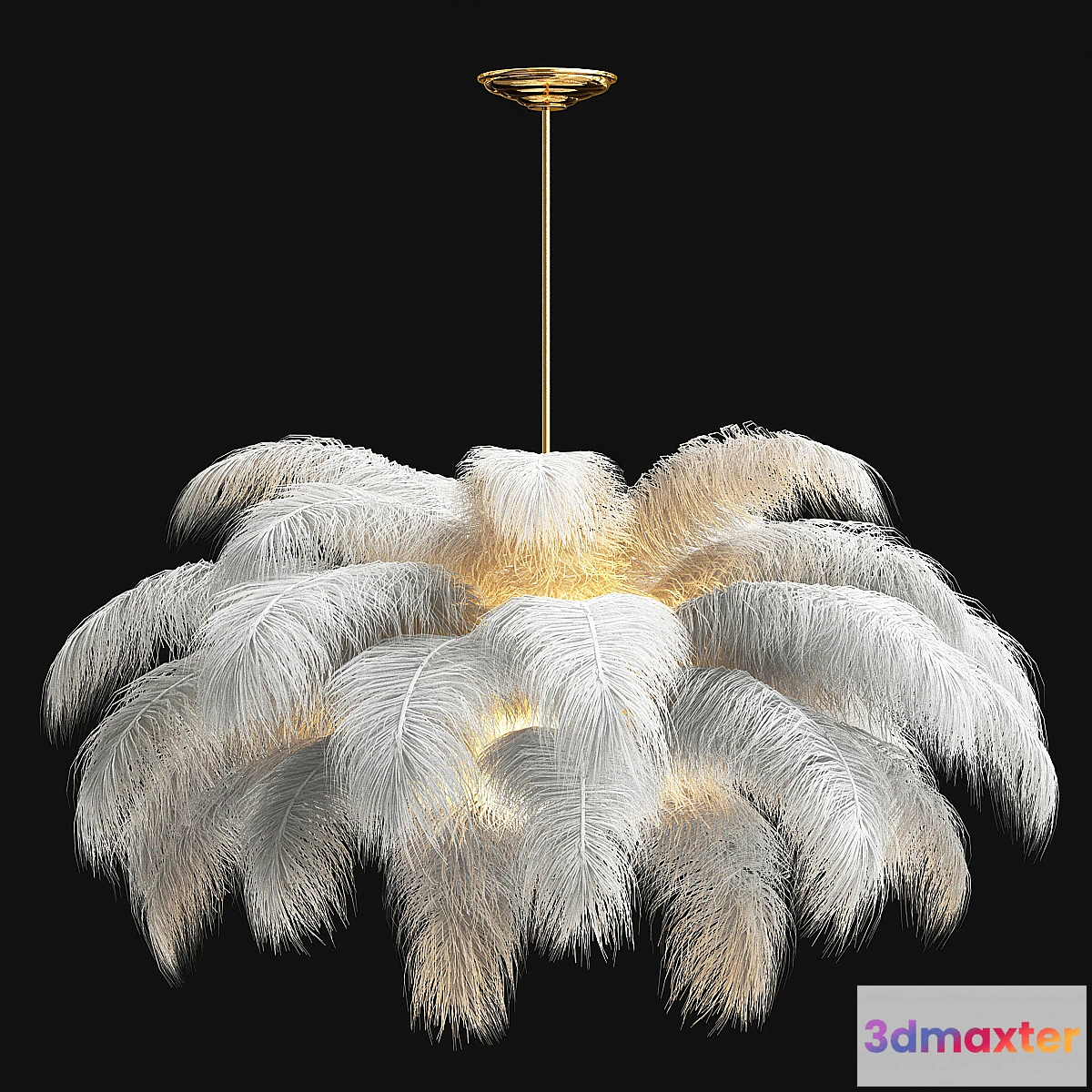 1466942 - Ostrich Feather Chandelier 3D Max