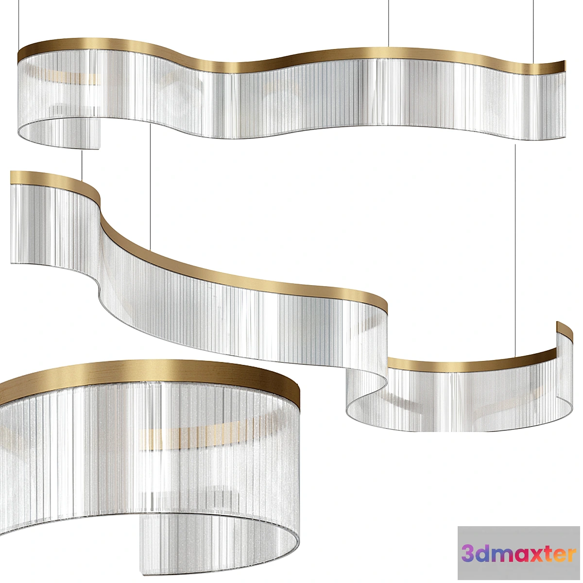 1466948 - DANELIUS LONG Chandelier Lamp By Lampatron 3D Max