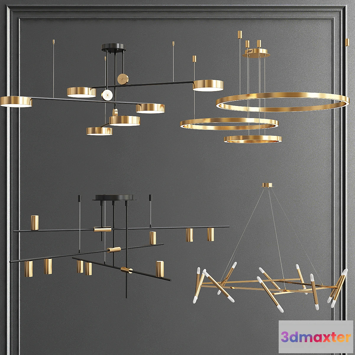 1467324 - Collection of Minimalist Chandelier 3D Max