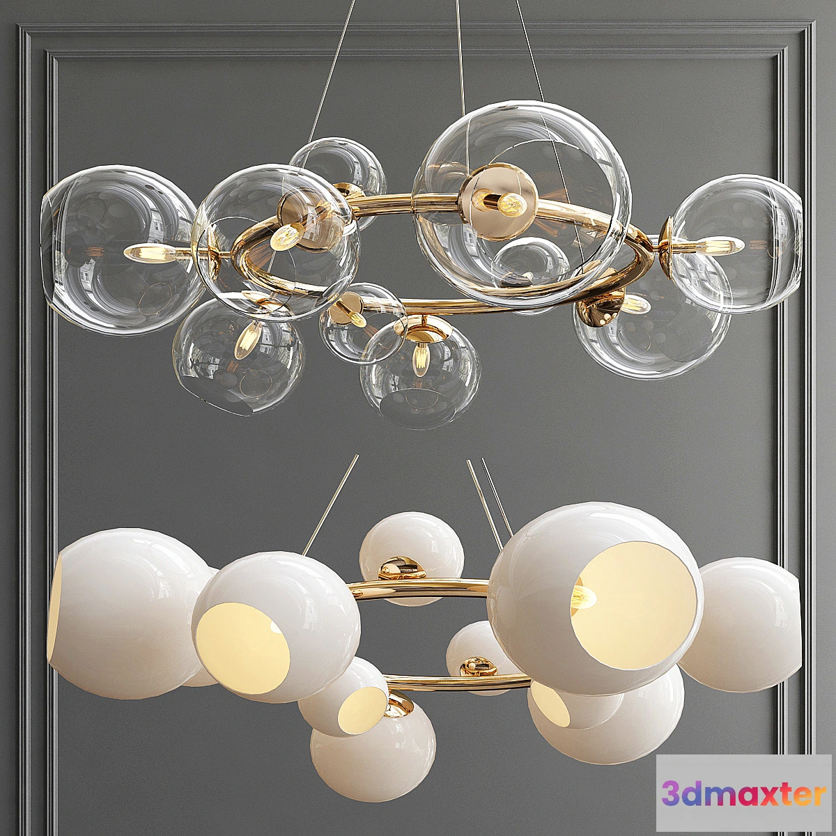 1467596 - Bubbles 9-light Chandelier 3D Max