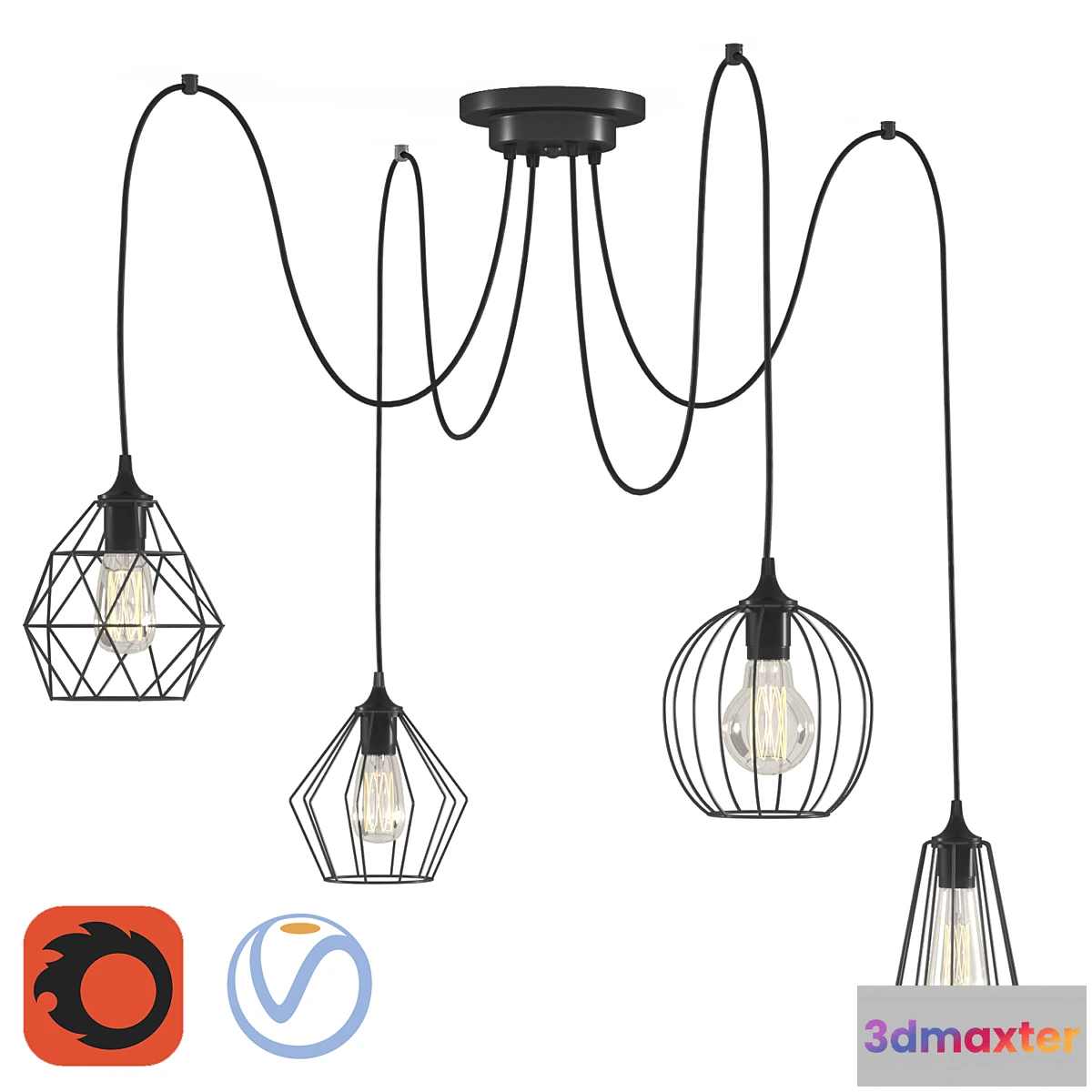 1468358 - Bagira Chandelier 4 lights 3D Max