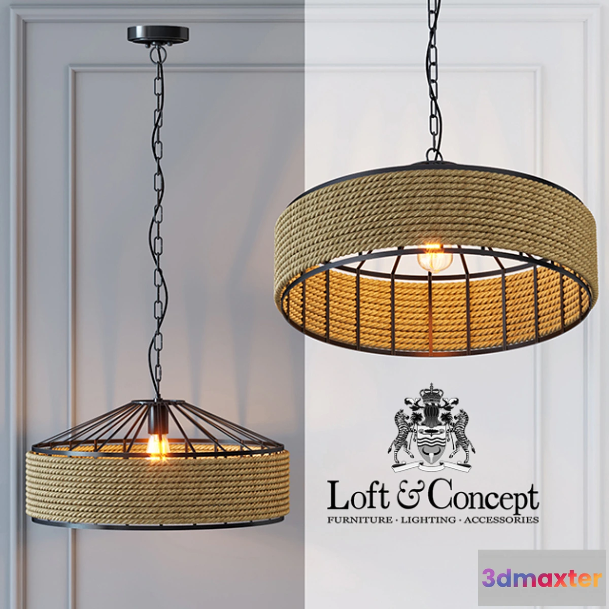 1468680 - Belt Loft Rope Light Chandelier 3D Max