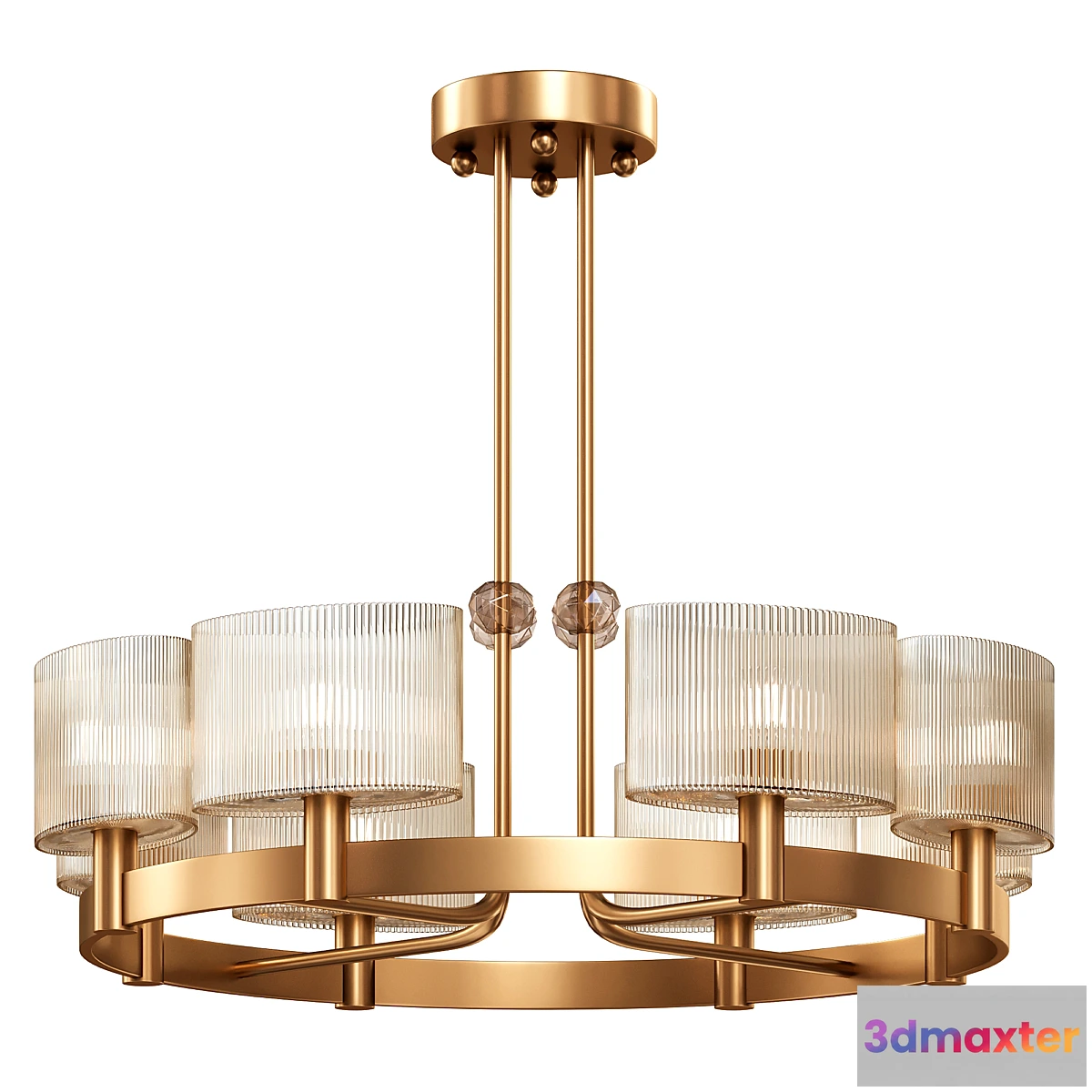 1469364 - Small chandelier Chicago matte gold 3D Max