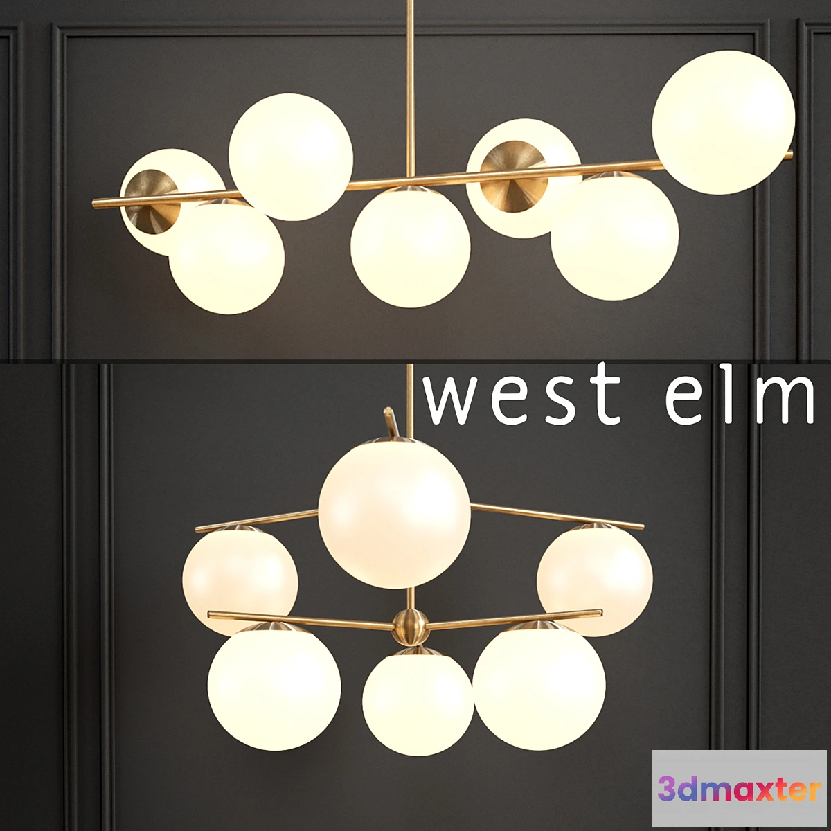 1470202 - WEST ELM Spher Chandelier 3D Max