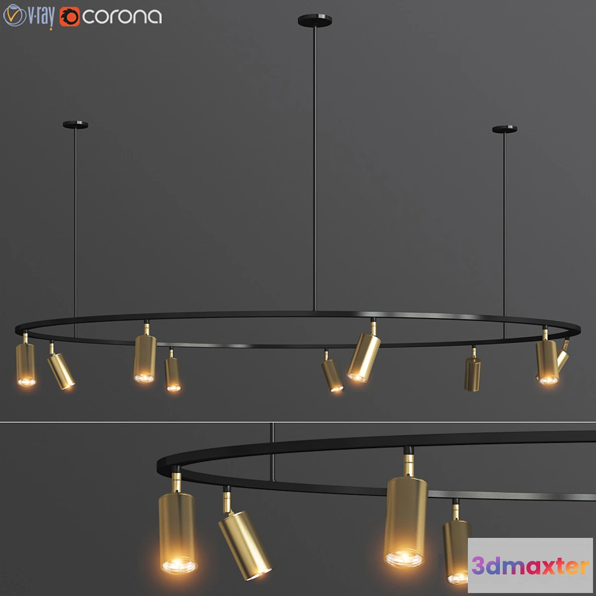 1470554 - Lino Round Spotlight Pendant Lampatron 3D Max