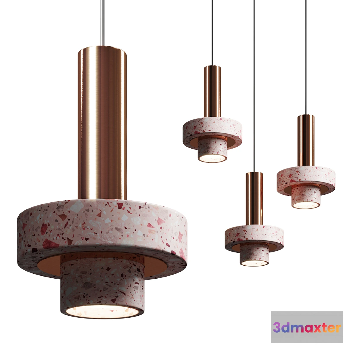 1470570 - Cantera Rosa and Copper Ambra pendant Lighting 3D Max
