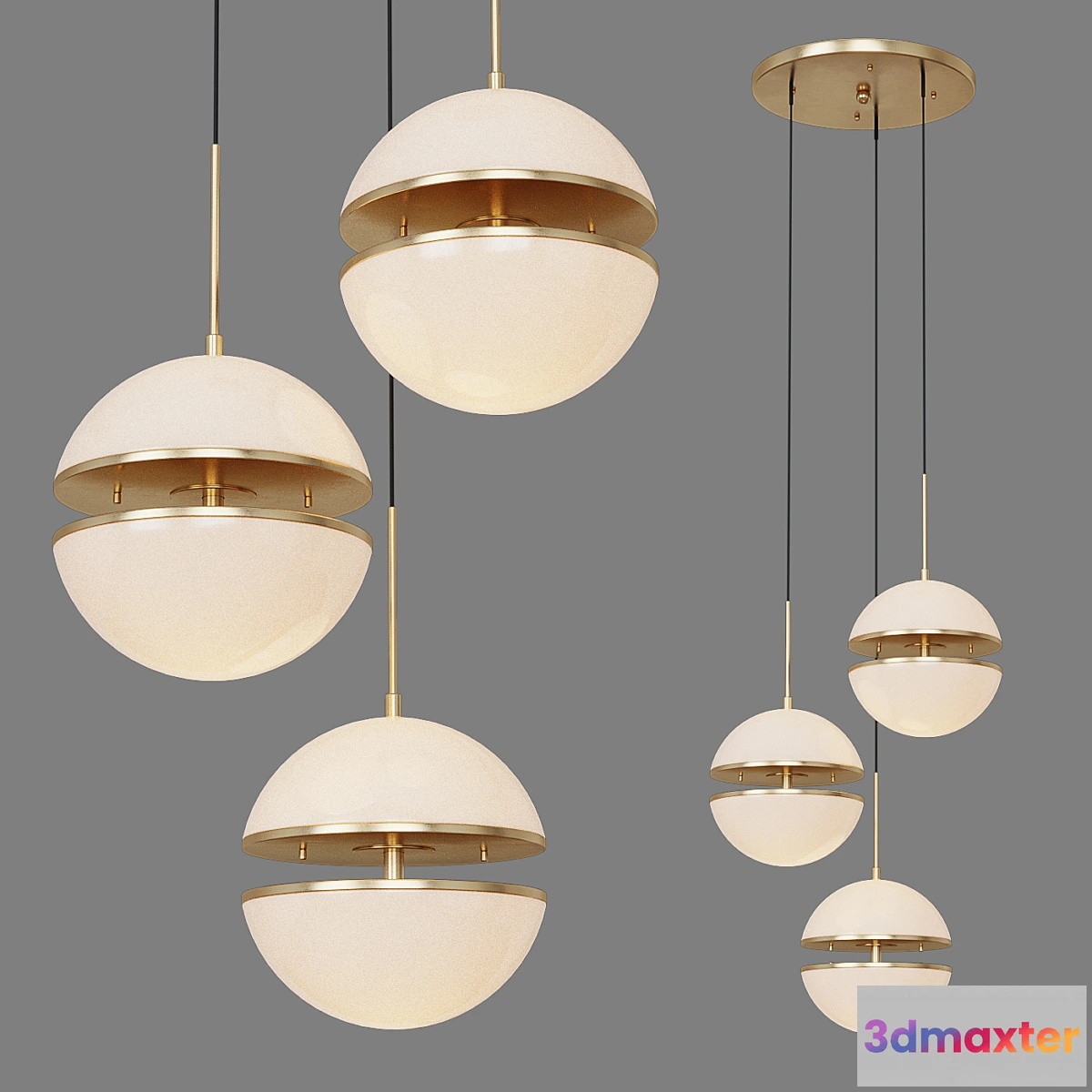 1470682 - chandelier Eichholtz Spiridon Triple 3D Max
