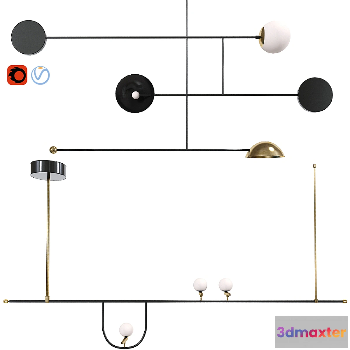 1471120 - Ceiling Light Set 31 3D Max