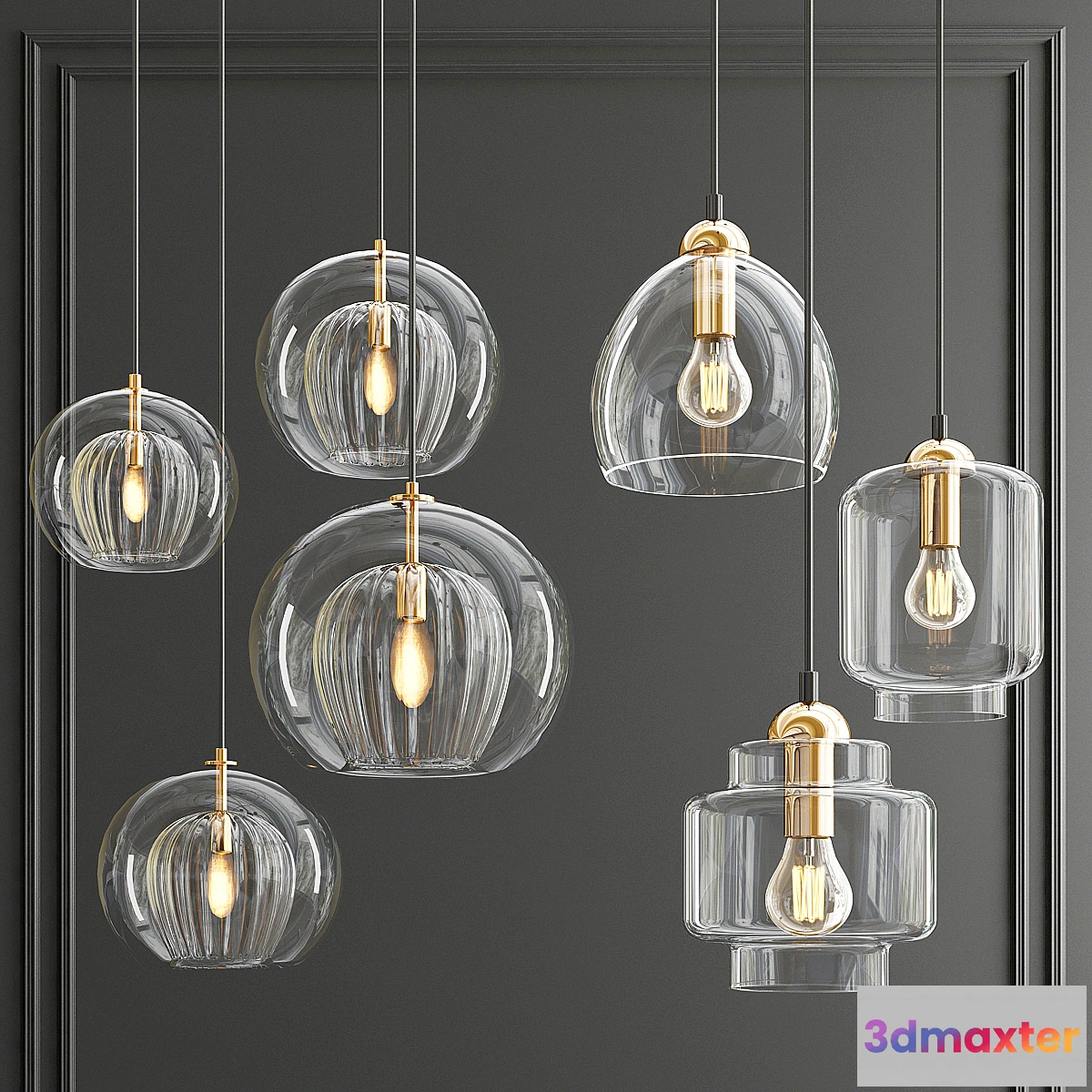 1471398 - Plated Crystal & Milo Pendant 3D Max