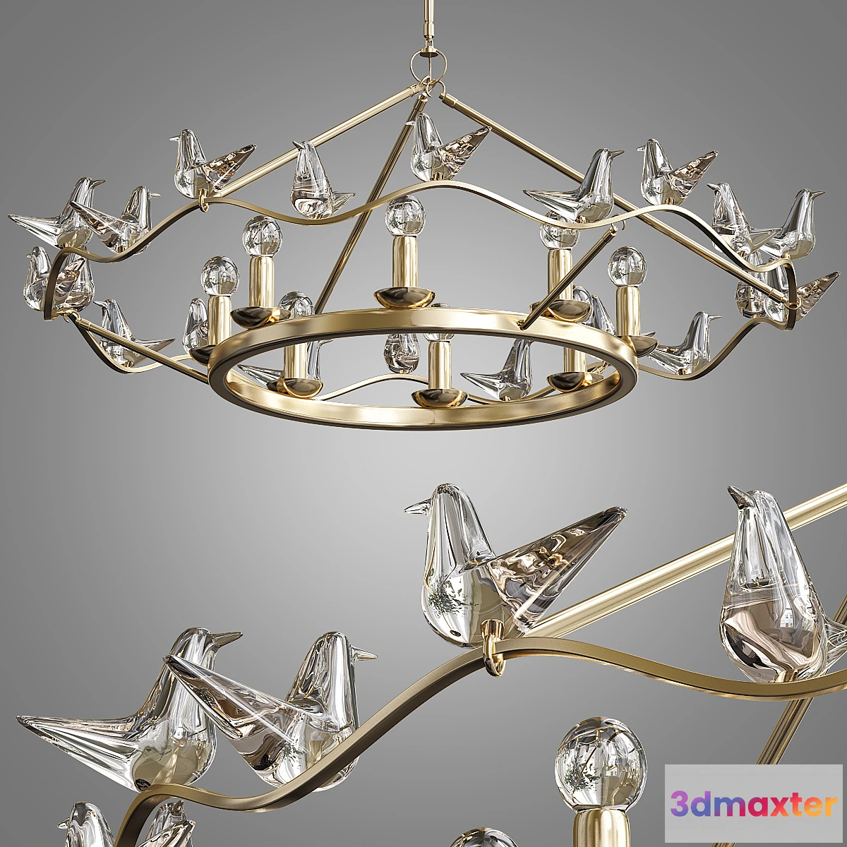 1472170 - Arteriors Dove Chandelier 3D Max