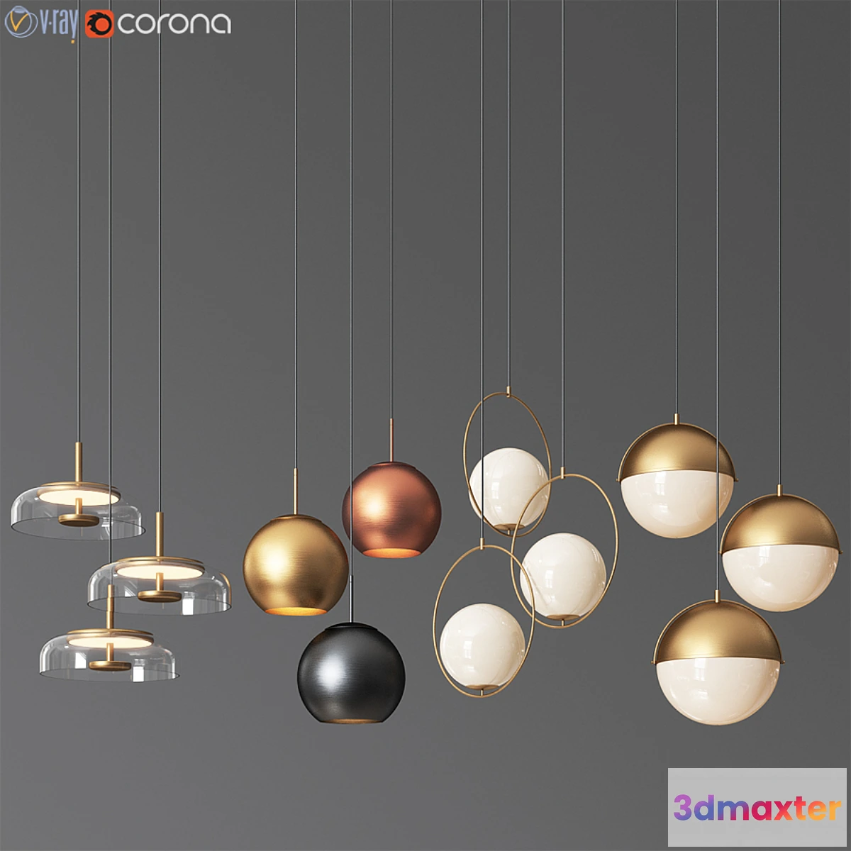 1472658 - Ceiling Light Collection 4 - 4 Type 3D Max