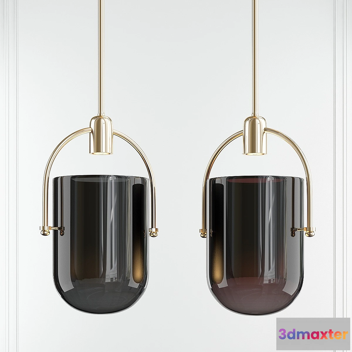 1473072 - Mid Century Modern Chic 1 Light Pendant With Mouth-blown 3D Max