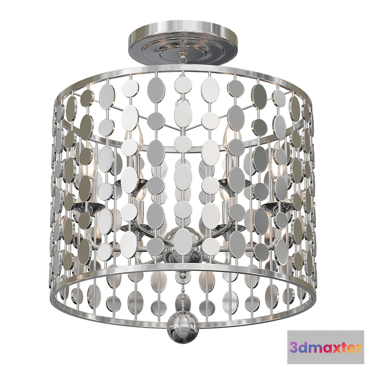 1474204 - Layla 6 Light Antique Silver Chandelier 3D Max
