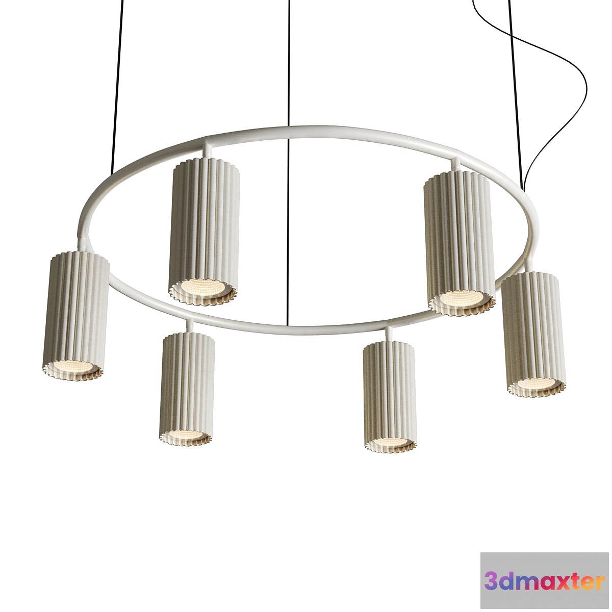 1474840 - LUPS 6 Head Round Nordic Spot Chandelier 3D Max