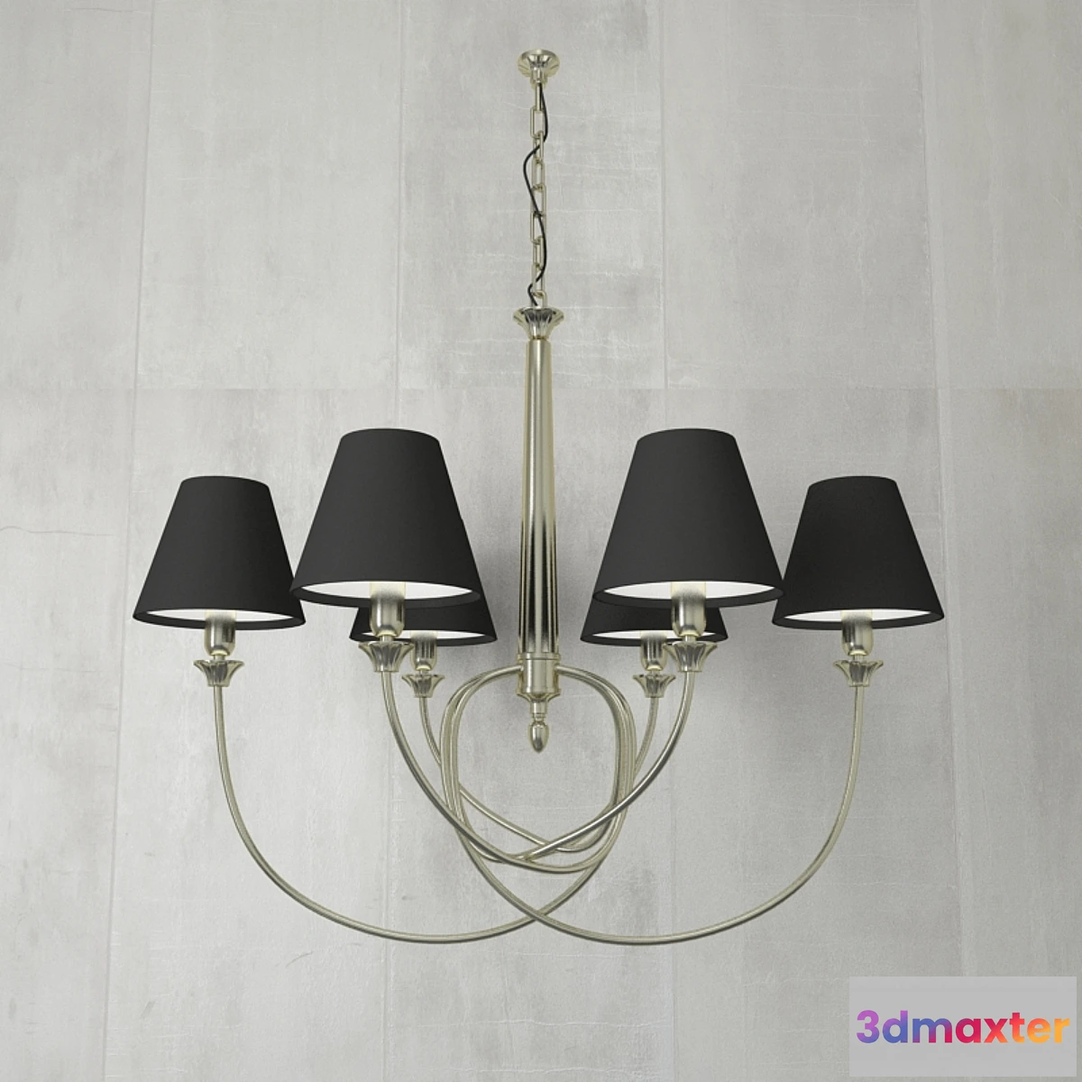 1474852 - Chelsom Naples Pendant Lamp - Black with Silver 3D Max