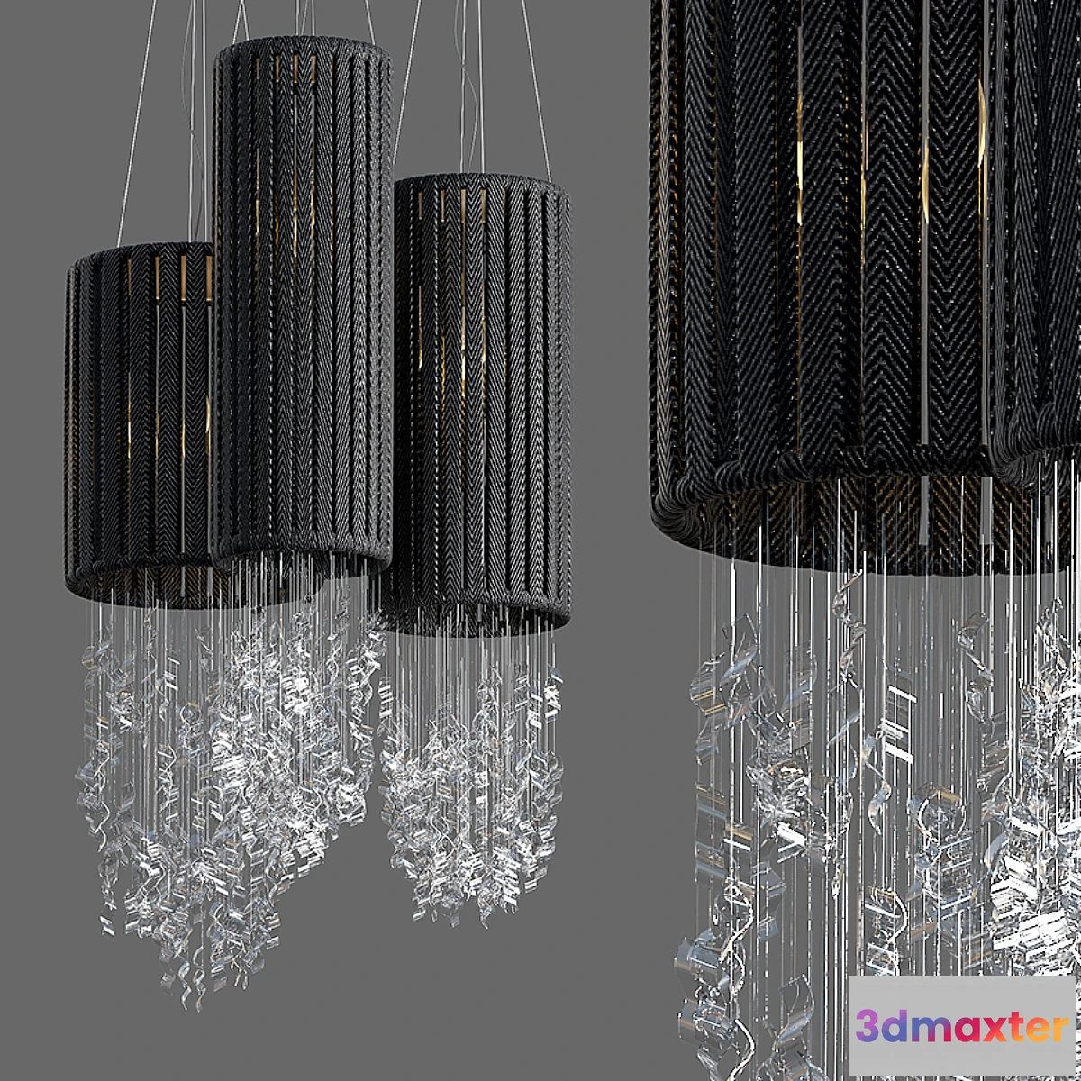 1474940 - Cloth & glass chandelier 3D Max