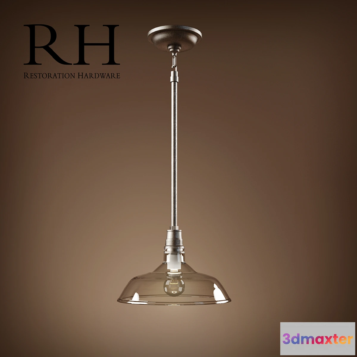 1475778 - VINTAGE BARN GLASS PENDANT DISTRESSED ALUMINUM 3D Max