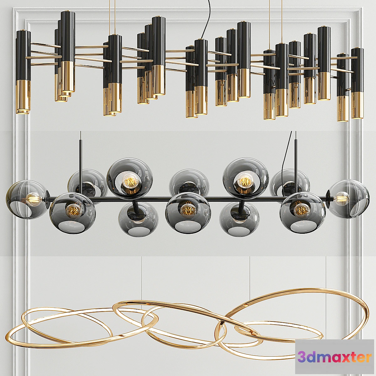 1476178 - Suspension Linear Chandelier - 3 type 3D Max