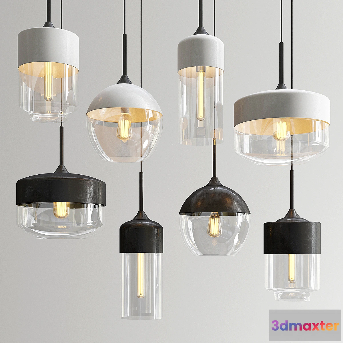 1476206 - Amber pendant lights 3D Max