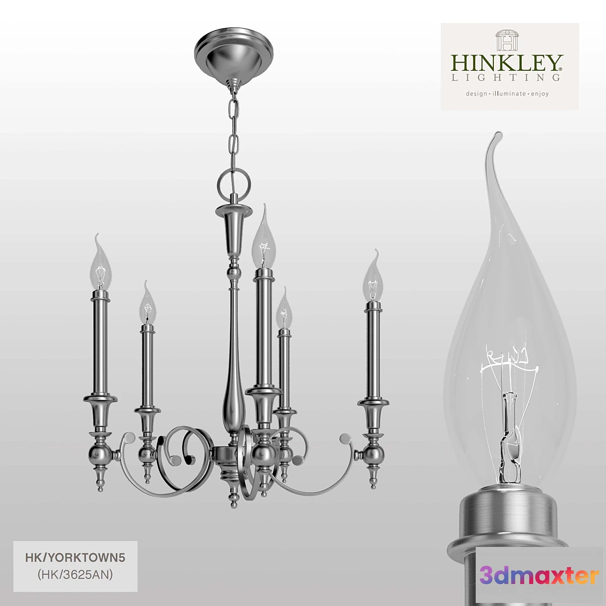1476936 - Yorktown 5Lt Chandelier 3D Max