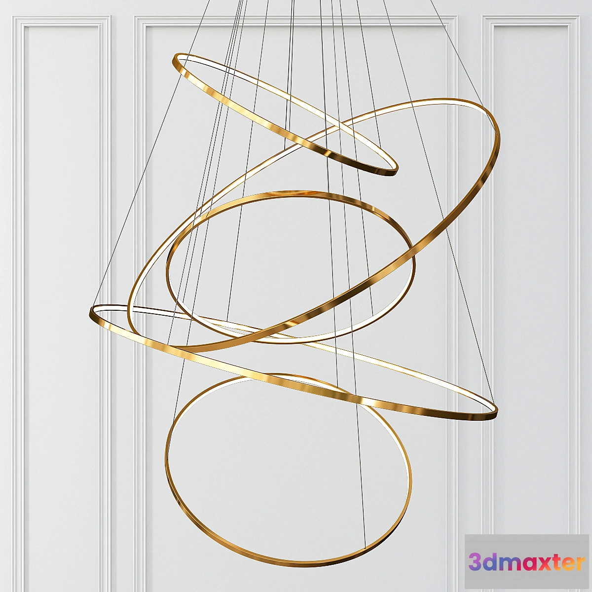 1477418 - Gold Ring Chandelier 5 3D Max