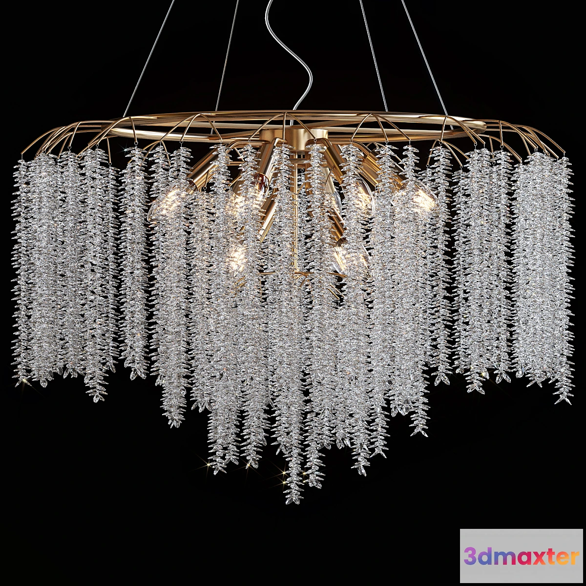 1477516 - De rossi crystal chandelier 3D Max