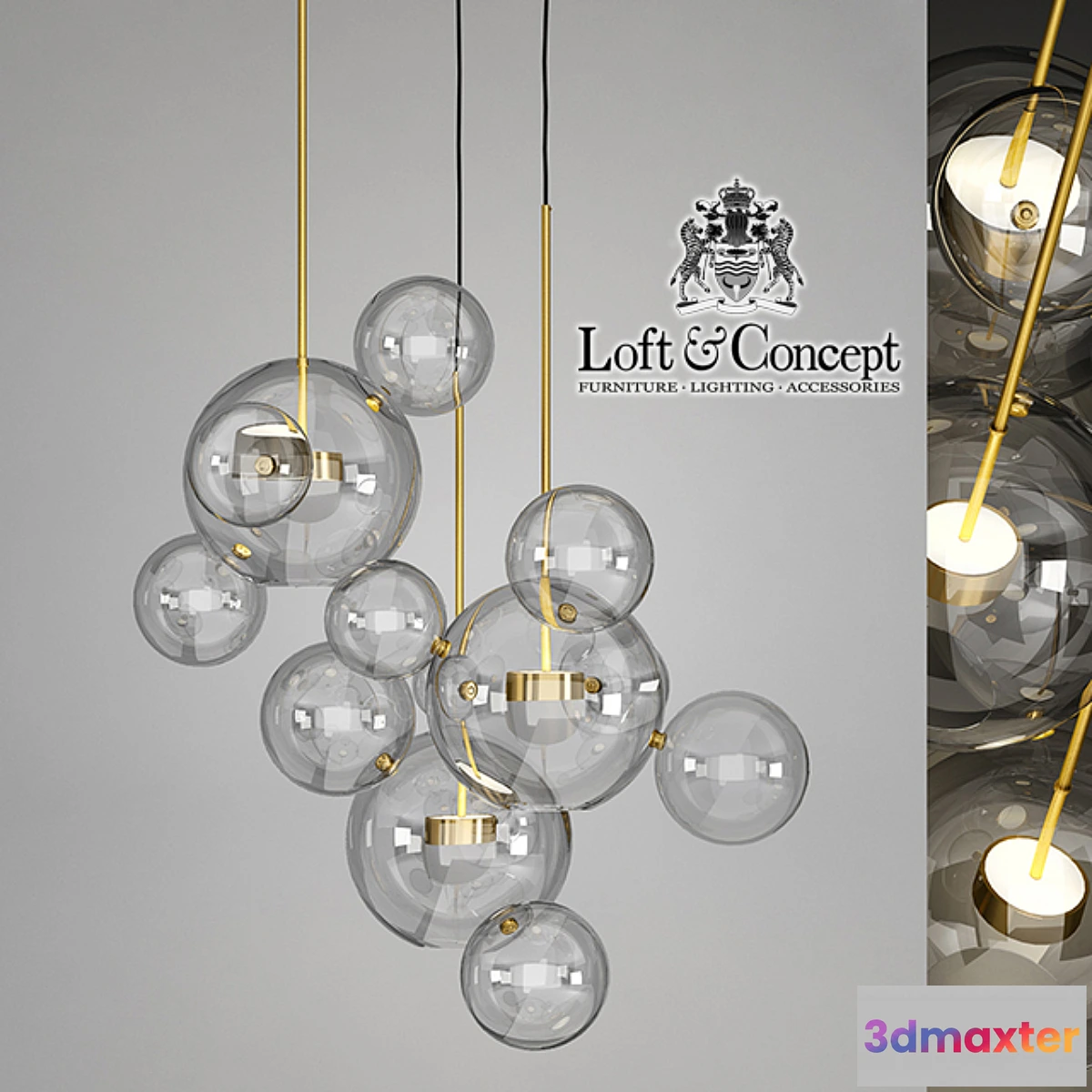1478844 - SUSPENSION LAMPS GIOPATO & COOMBES BOLLE BLS 14C CHANDELIER 3D Max