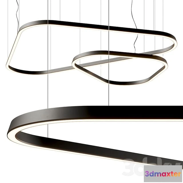 1537840 - Leds C4 Geometric Triangle Pendant Lamps 3D Max