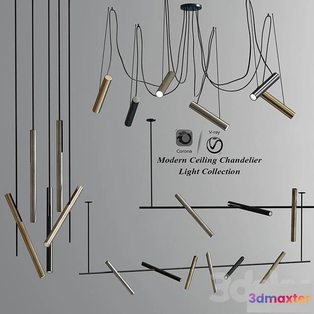 1538106 - Modern Ceiling Led Chandelier Light Collection 3D Max