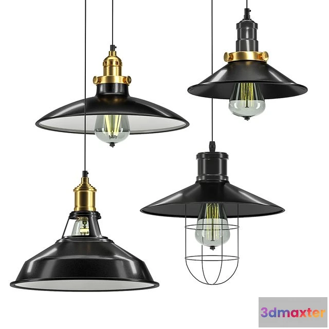 1540275 - Industrial lamp set 3 3D Max