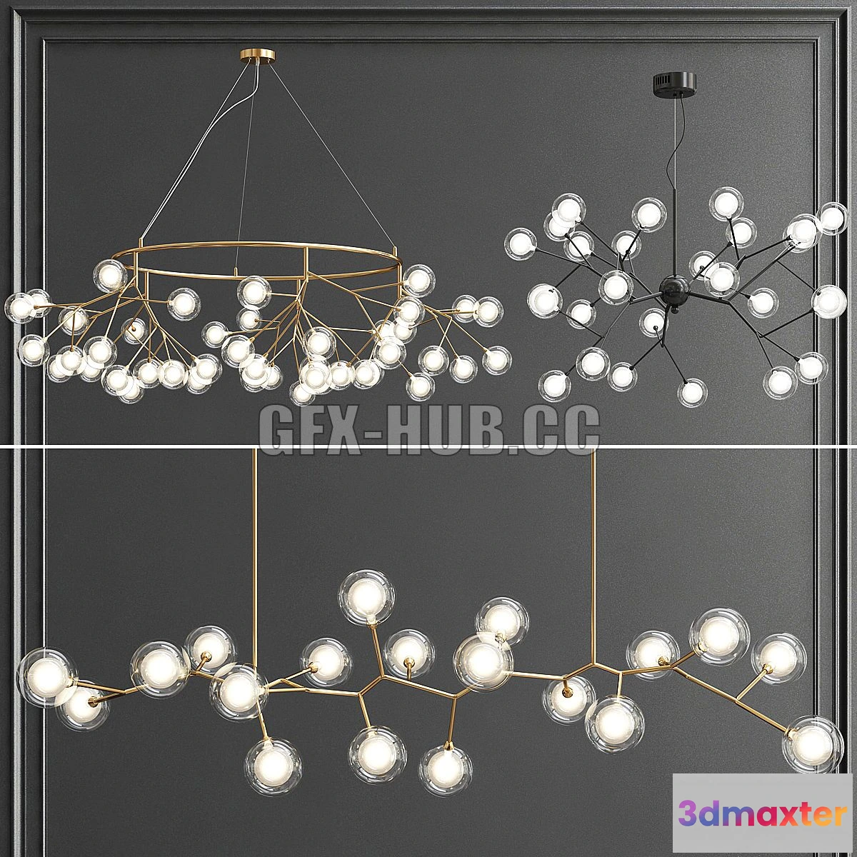 1541317 - Collection of Double Glazed Lampshades 3D Max