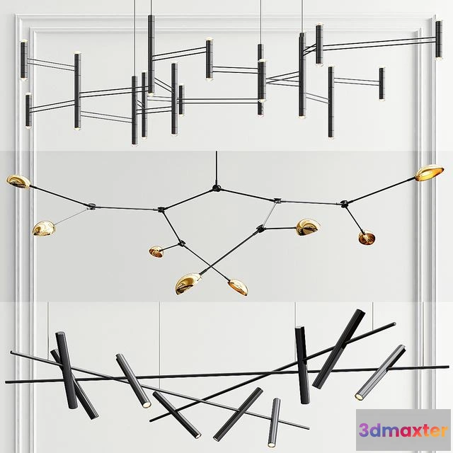 1542411 - Brand Chandelier Collection - 3 type 3D Max