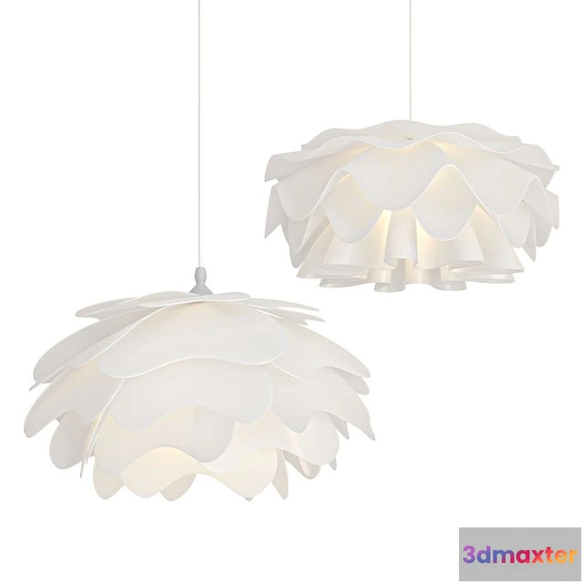 1543991 - Flower Shaped White Pendant Lamp 3D Max
