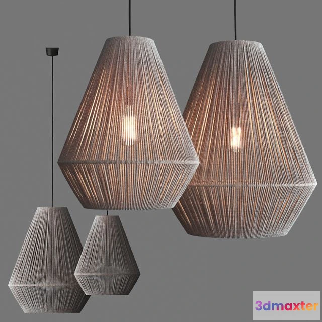 1544259 - Paper rope lantern pendant 3D Max