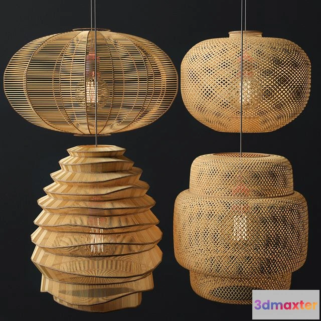 1544503 - Rattan Lighting Set 7 3D Max