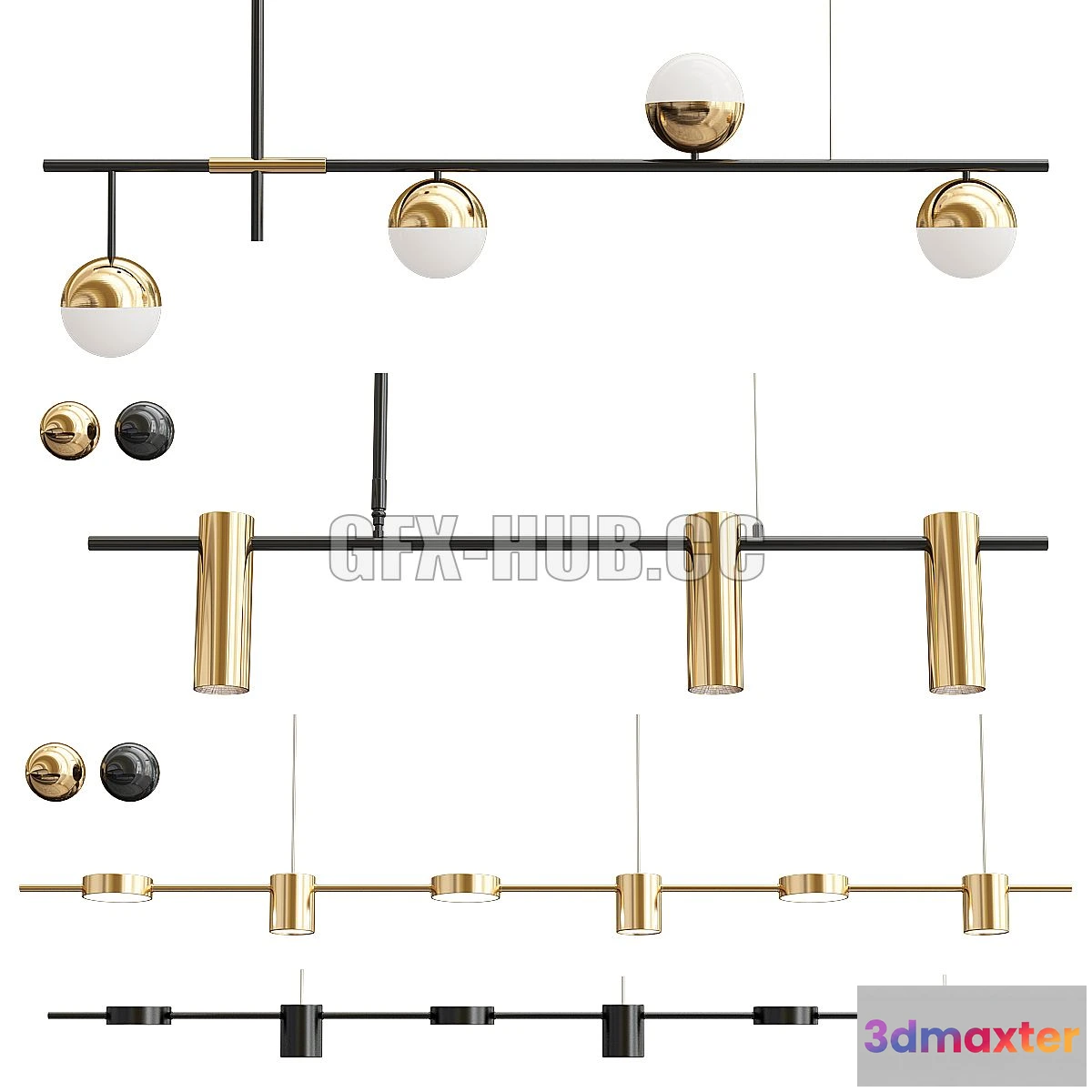 1546463 - Collection Linear Chandelier 3D Max