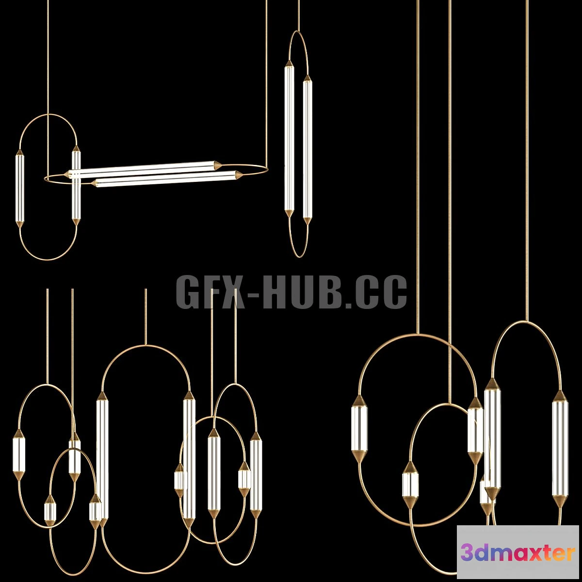 1546859 - Giopato & Coombes Cirque Chandelier set 3D Max