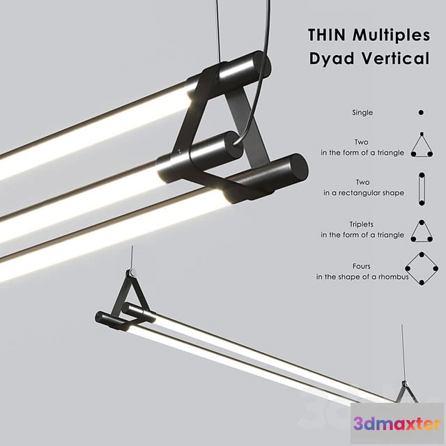 1547688 - Thin Multiples Dyad Vertical Linear Suspension Light 3D Max