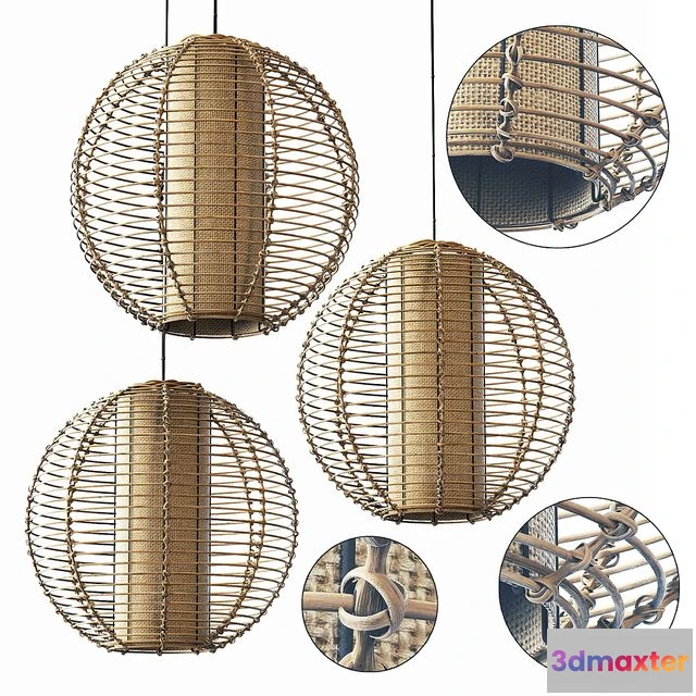 1549257 - Lamp wicker branch rattan sphere 3D Max