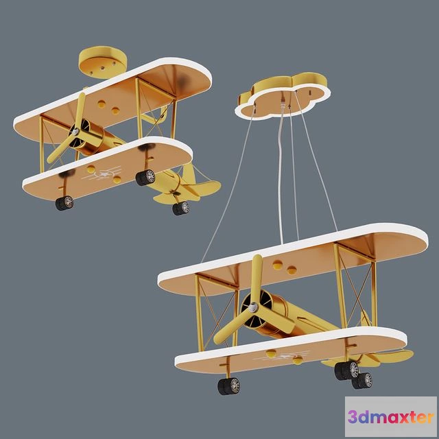 1549493 - Golden chandelier airplane 3D Max