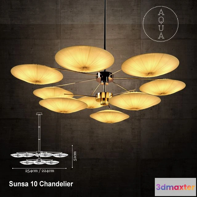 1550427 - Aqua Creations Sunsa 10 Chandelier 3D Max