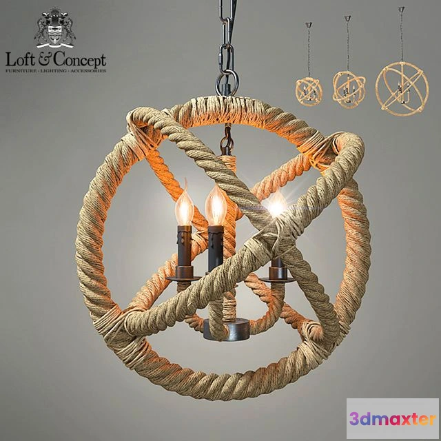 1550827 - Chandelier Loft American Sphere 3D Max