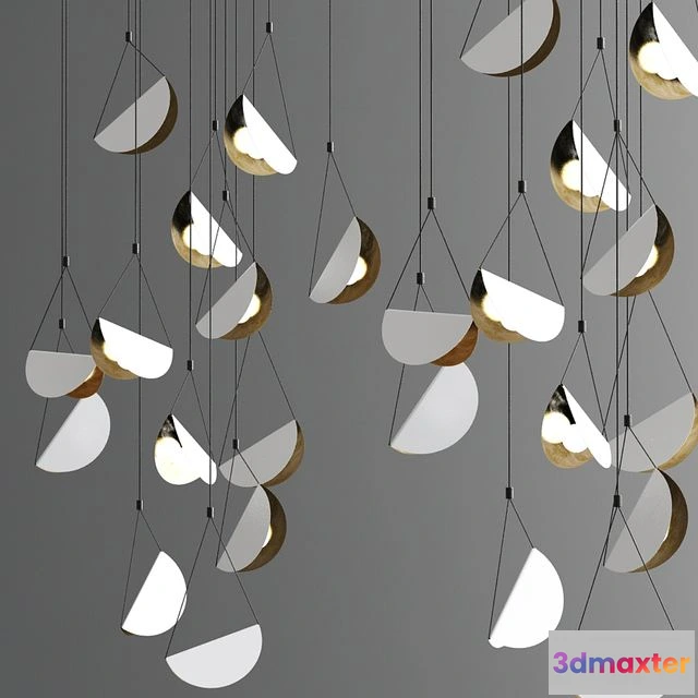 1552881 - White glider pendant light chandelier 3D Max
