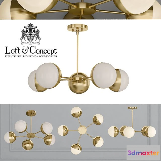 1553601 - Suspension light Copper Light Chandelier 5 3D Max