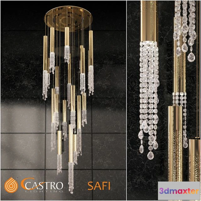 1555249 - Cascade chandelier Castro lighting SAFI 3D Max