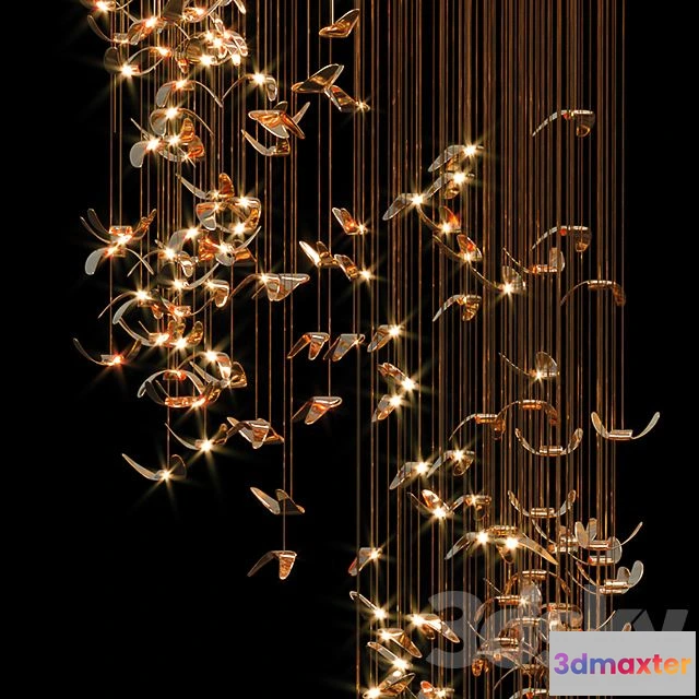 1556907 - Butterfly circular chandelier 3D Max
