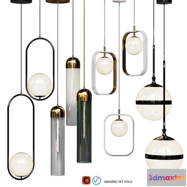 1557195 - Four Pendant Lights amazing set vol. 17 3D Max