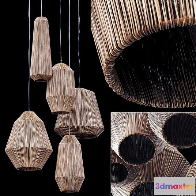 1558451 - Lamp barrel big rattan n6 3D Max